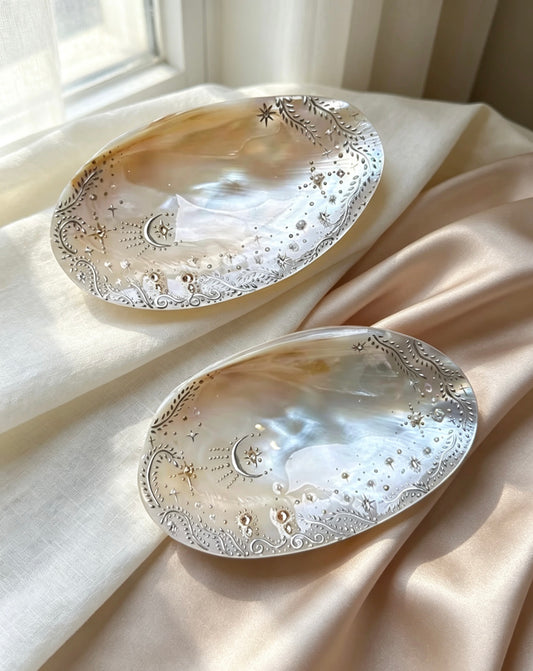 Handmade Seashell Jewelry Tray for Rings, Necklaces,  Jewelry Plate Customized