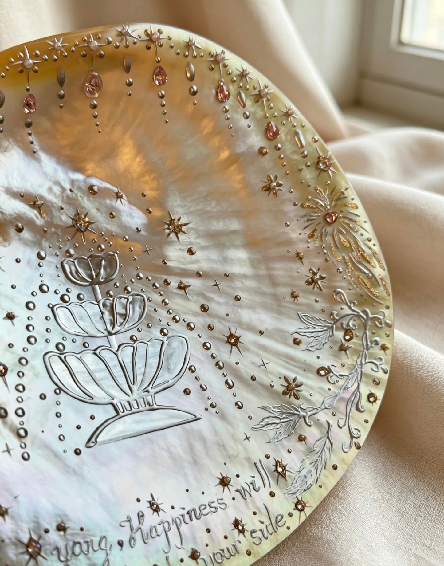 Handmade Seashell Jewelry Tray for Rings, Necklaces,  Jewelry Plate Customized
