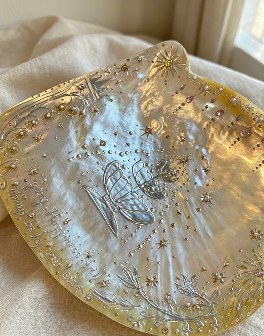 Handmade Seashell Jewelry Tray for Rings, Necklaces,  Jewelry Plate Customized