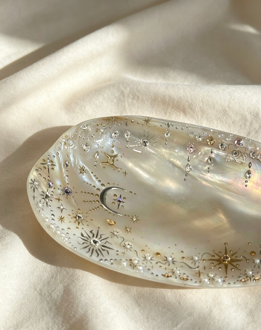 Handmade Seashell Jewelry Tray for Rings, Necklaces,  Jewelry Plate Customized